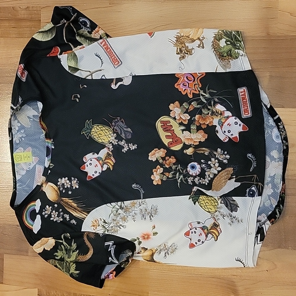 Farm Rio x Suor Top Oriental Retro Floral Cat Print L